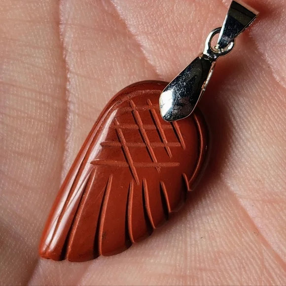 Crystal Wing Pendants! Quartz, Tigers Eye, Jasper. Angel Wings Necklace. Gems - Picture 5 of 9